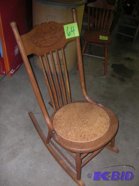 Very solid OAK rocker. Needs seat padding and...