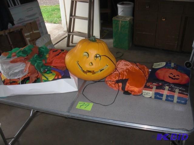 Halloween items as pictured.. Blew up the big...