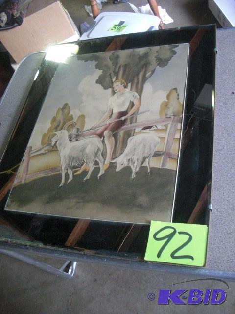 Shepherd Mirrored picture. Pencil and water c...
