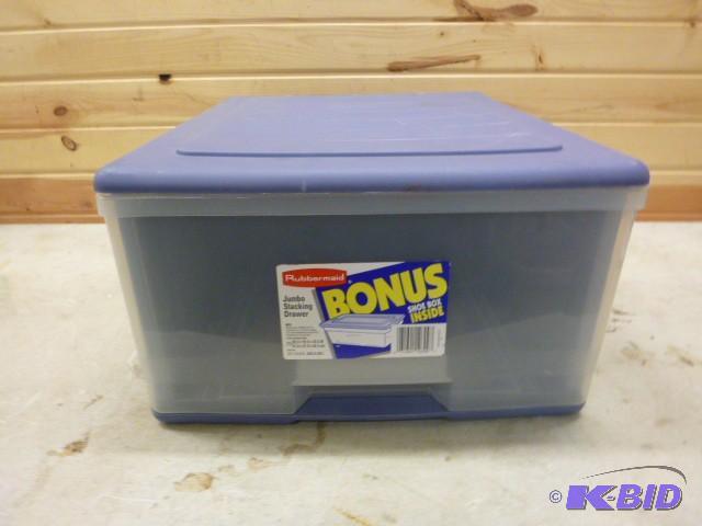 lot 13 image: Rubbermaid Storage Drawer 10" X 20"...