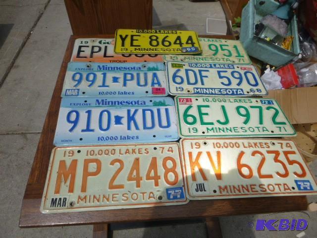 lot 192 image: 9 Miscellaneous License Plates...