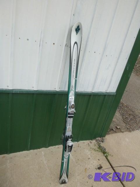 lot 215 image: Pair of Escape Skis K2 14mm side cut with axi...