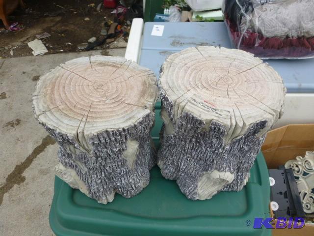 lot 218 image: 2 Log Decor for Garden 10" High...