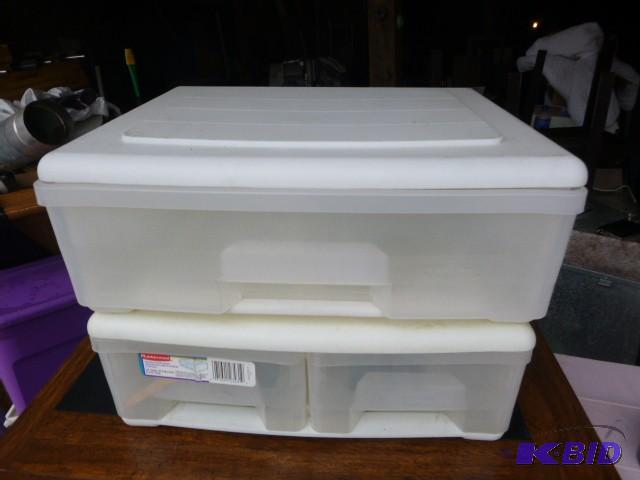 lot 219 image: 2 Rubbermaid Storage Drawers Approximately 6&...