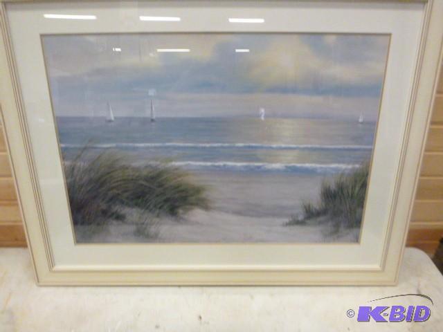 lot 38 image: Ocean Beach Framed Picture 32" X 42"...