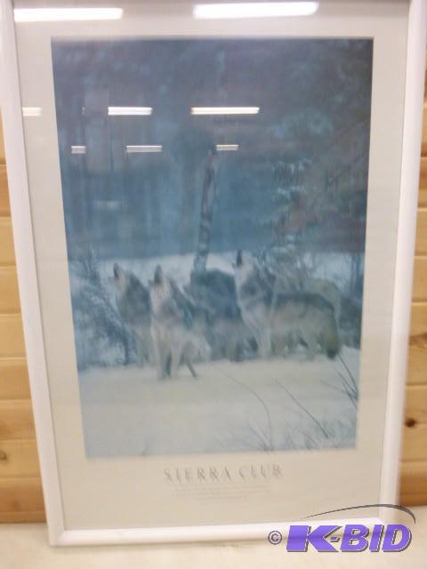 lot 39 image: Sierra Club Wolves Framed Picture 36" X ...