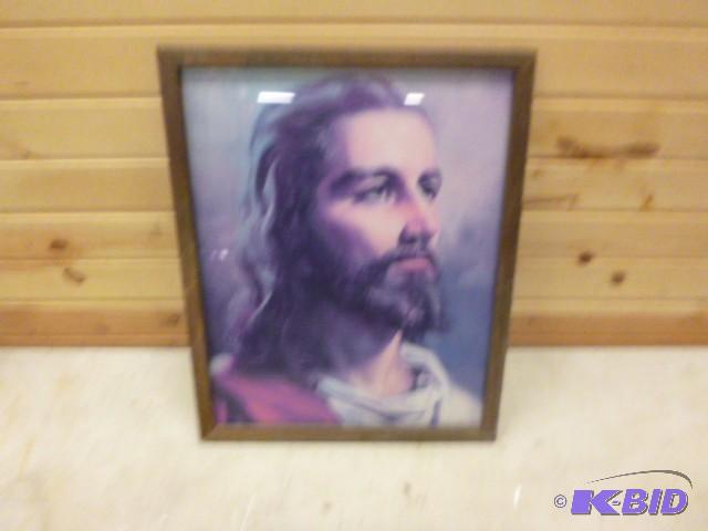 lot 80 image: Framed Picture of Jesus 21 12" X 17 12...