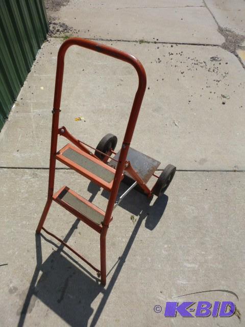 lot 99 image: Fold-Up Dolly Cart with Steps...