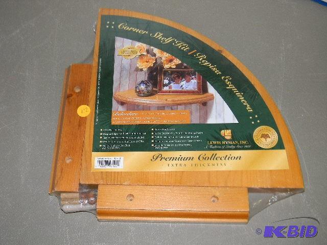 lot 112 image: NEW English oak corner shelf kit 12x12x1 &...