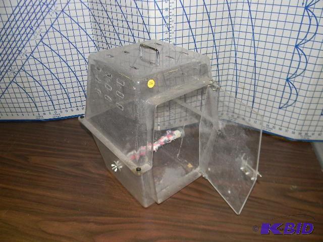 lot 156 image: Large bird carrier with rope perch...