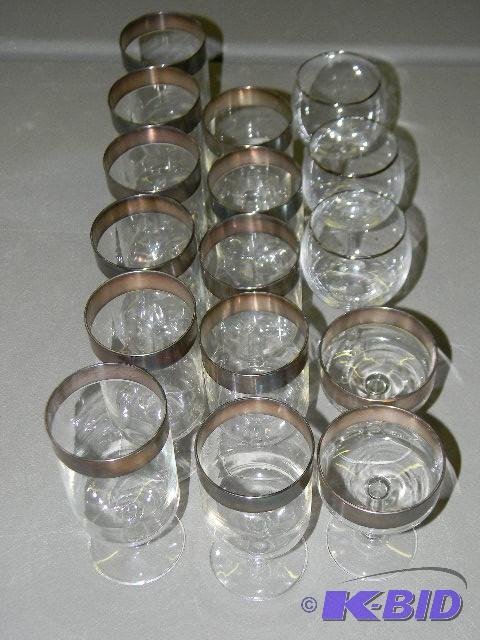 lot 167 image: Lot of 16 silver-rimmed glasses...