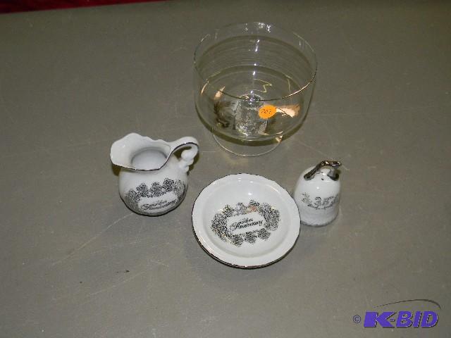 lot 207 image: 25th Anniversary set - small pitcher, bowl, b...