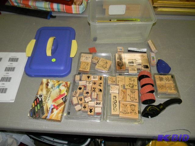 lot 230 image: Lot of stamps in storage container with lid a...