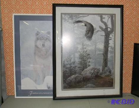 lot 240 image: Lot of 9 framed wall decor - misc. sizes and ...