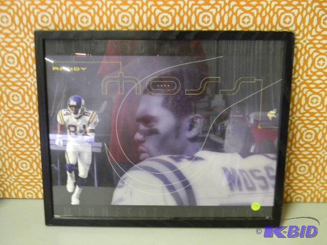 lot 248 image: Framed Randy Moss picture...