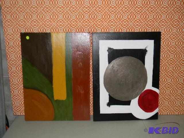 lot 249 image: Lot of 2 abstract paintings...