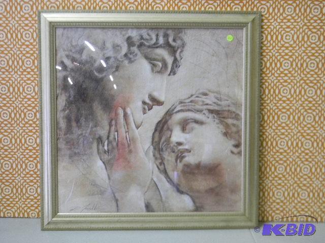 lot 257 image: Beautiful large framed wall decor...