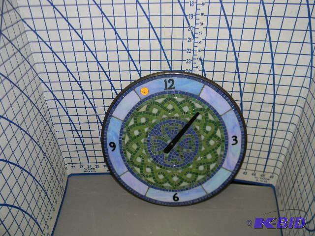 lot 6 image: Stained glass clock...