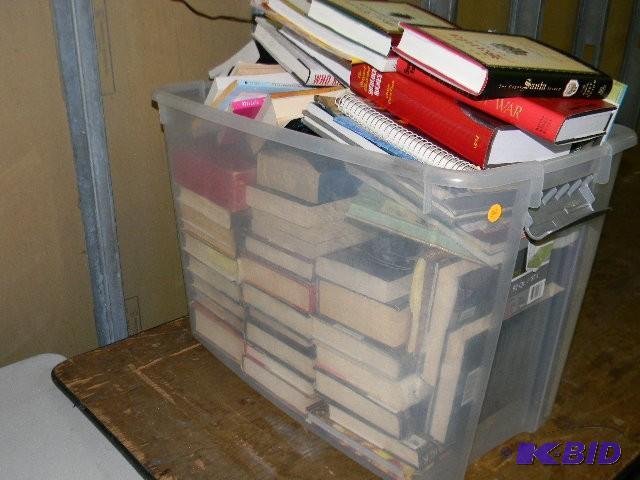 lot 80 image: Storage bin full of misc. books - 22 children...