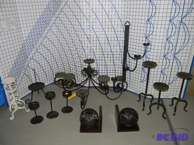 lot 90 image: Lot of misc. candle holders and pair of globe...