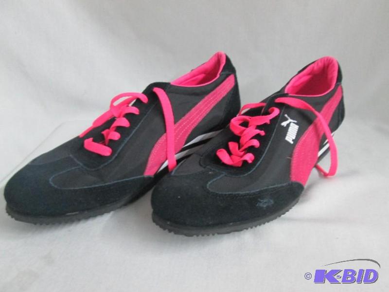 lot 41 image: Puma Womens Caroline Striped Wedge Sneaker