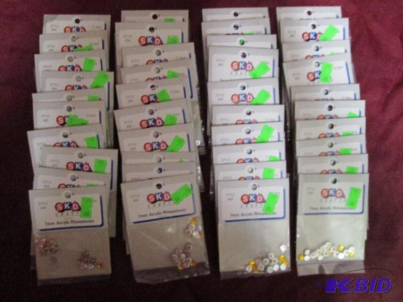 lot 139 image: Lot of 40 packages of 7mm acrylic rhinestones...