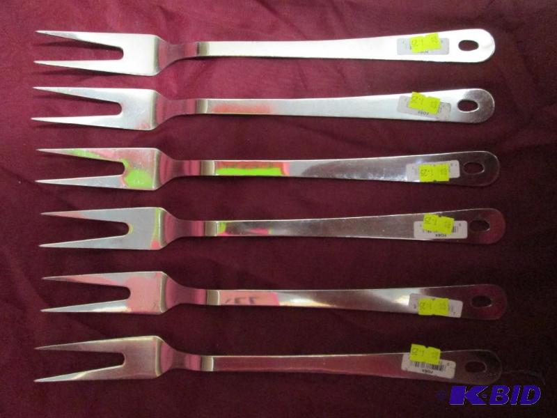 lot 171 image: Lot of 6 new metal meat forks....