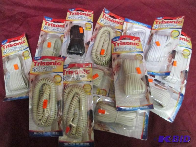 lot 228 image: Lot of 14 Trisonic telephone and modular cord...