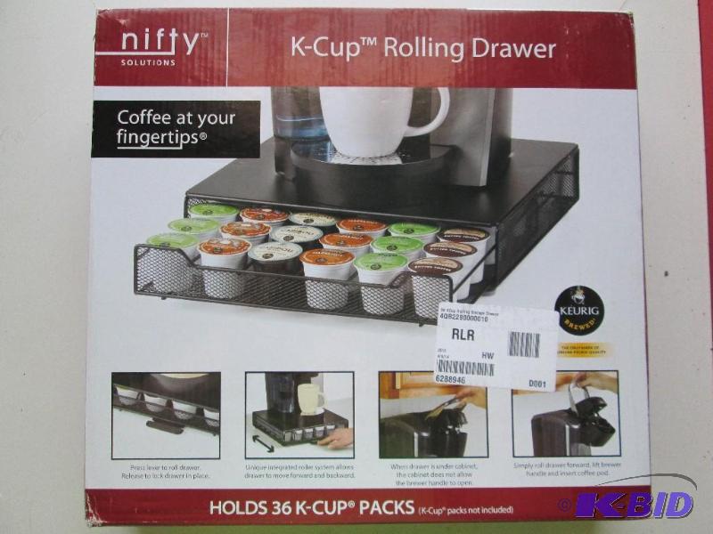 lot 23 image: Nifty Solutions k-cup rolling drawer for use ...