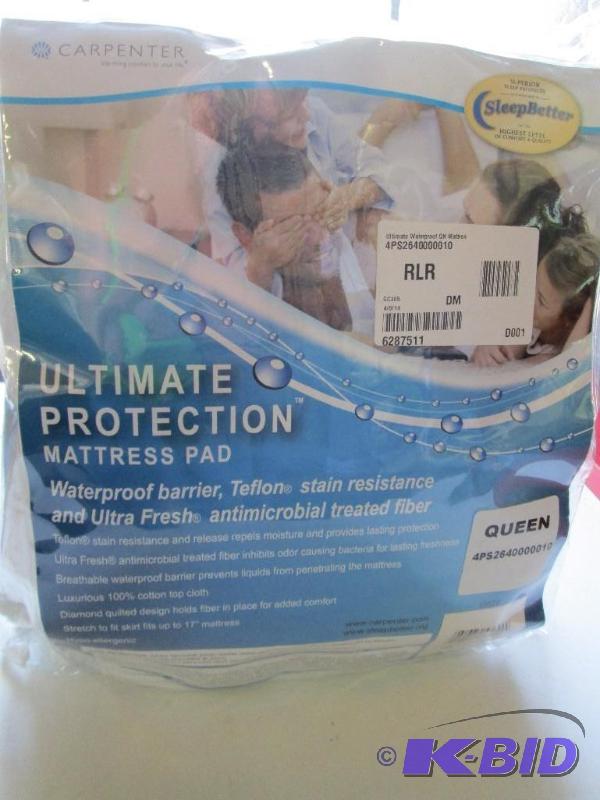 lot 24 image: Carpenter mattress pad. Waterproof, stain res...