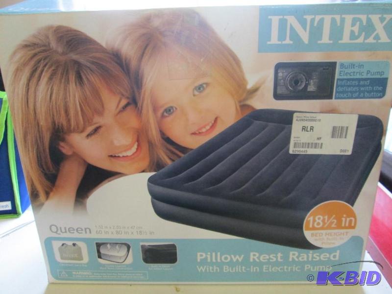 lot 33 image: Intex air mattress. Queen size. Includes matt...