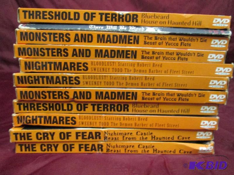 lot 38 image: Lot of 10 vintage horror movies on DVD. All i...