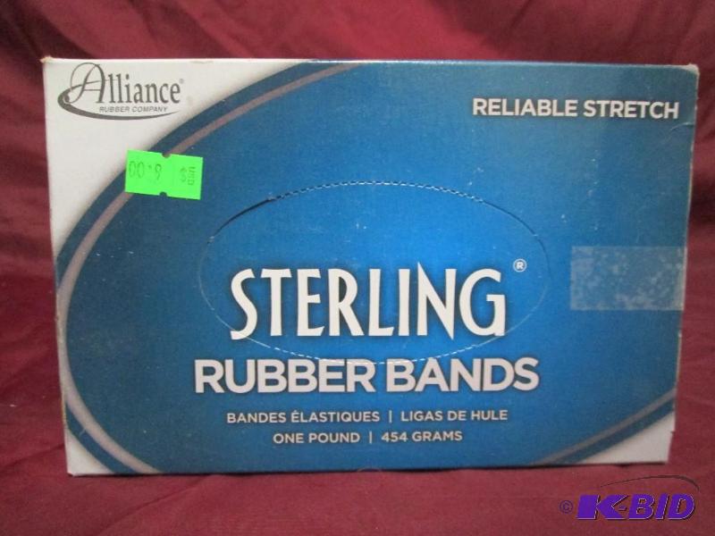 lot 65 image: New 1 pound box of rubber bands....