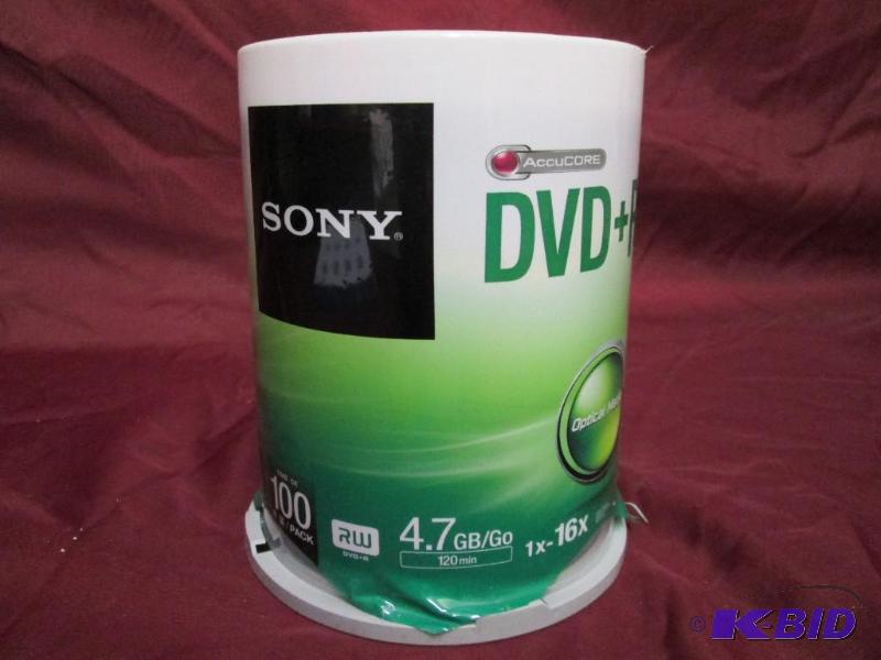 lot 66 image: New roll of 100 Sony DVDR CDs. 4.7GBGo. Ou...