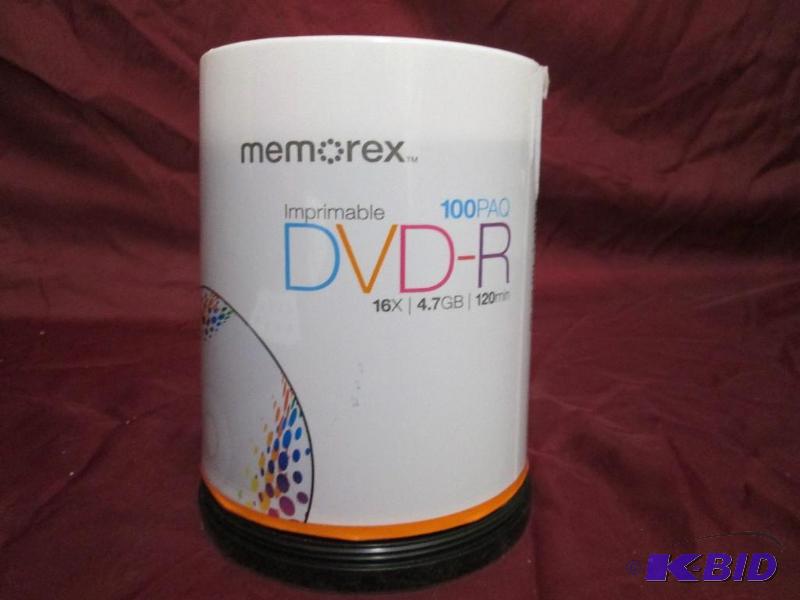 lot 69 image: New roll of 100 Memorex DVDR CDs. 4.7 GB, 1...