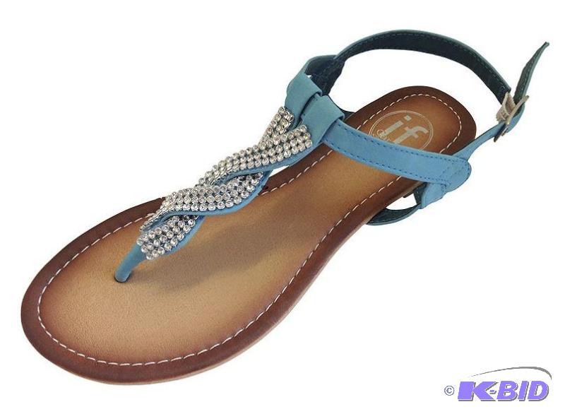 lot 47 image: Carrini Rhinestone Braided Sandals