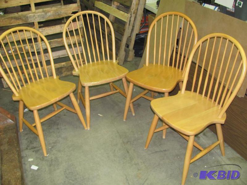 These Four (4) Hardwood Spindle-Back Dining R...