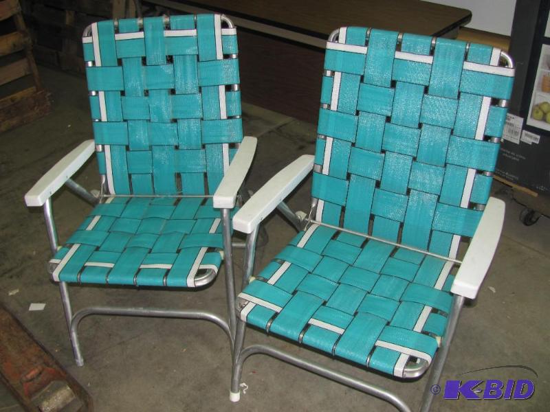 Pair of Folding Nylon Mesh &amp Aluminum Law...