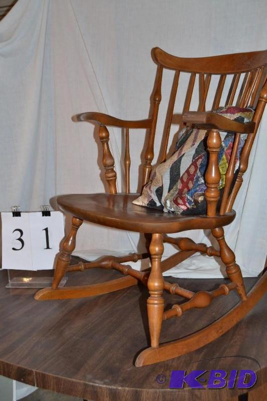 lot 31 image: wood rocking chair