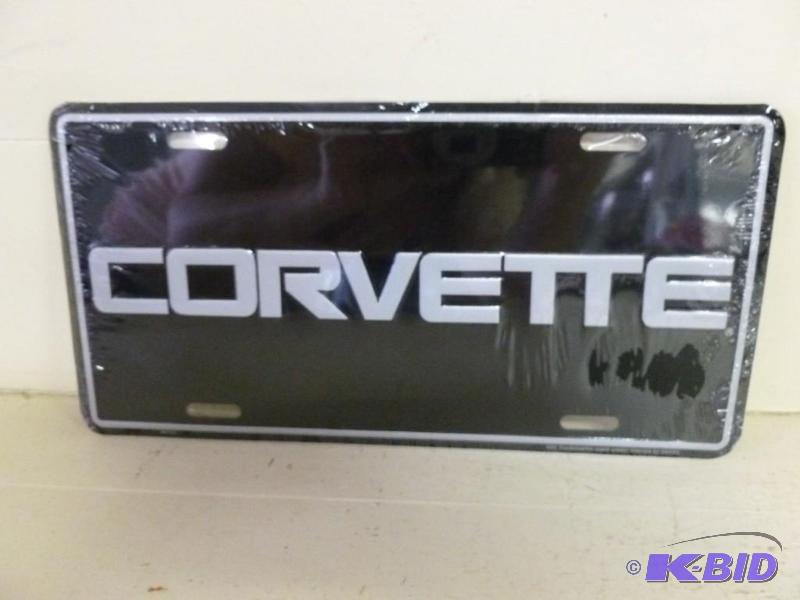 lot 118 image: Corvette embossed metal license plate that me...