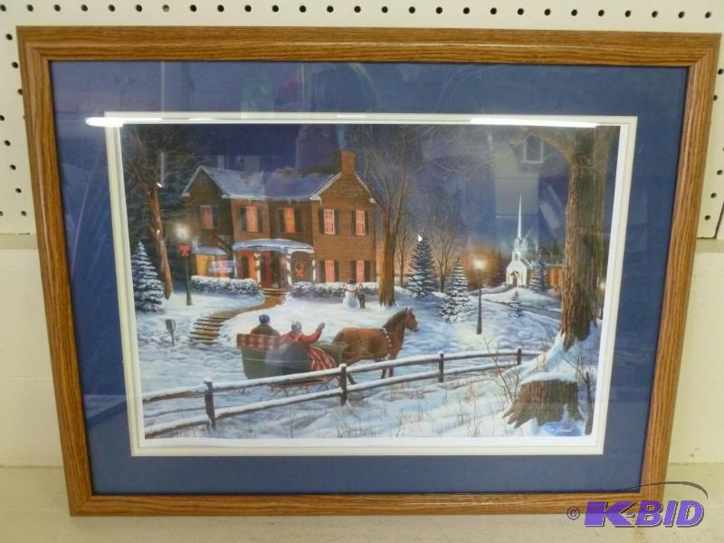 lot 12 image: Jim Hansel - Winter Wonderland wood framed an...