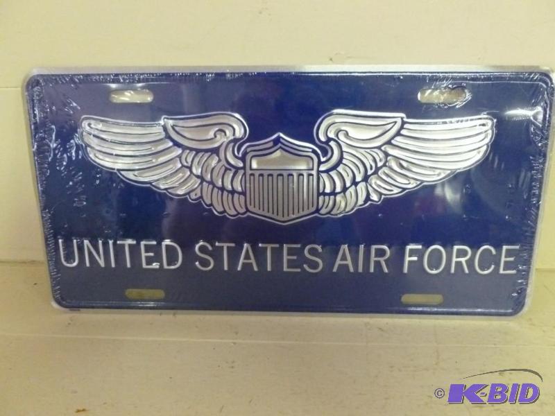 lot 121 image: United States Air Force embossed metal licens...