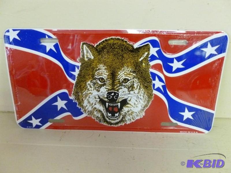 lot 123 image: Collectible embossed metal license plate that...