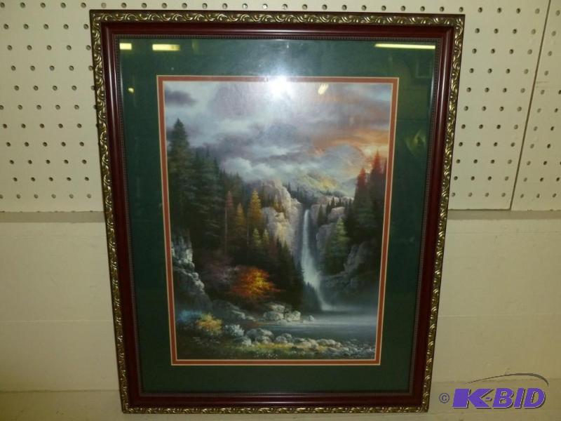 lot 15 image: James Lee wood framed and double matted print...