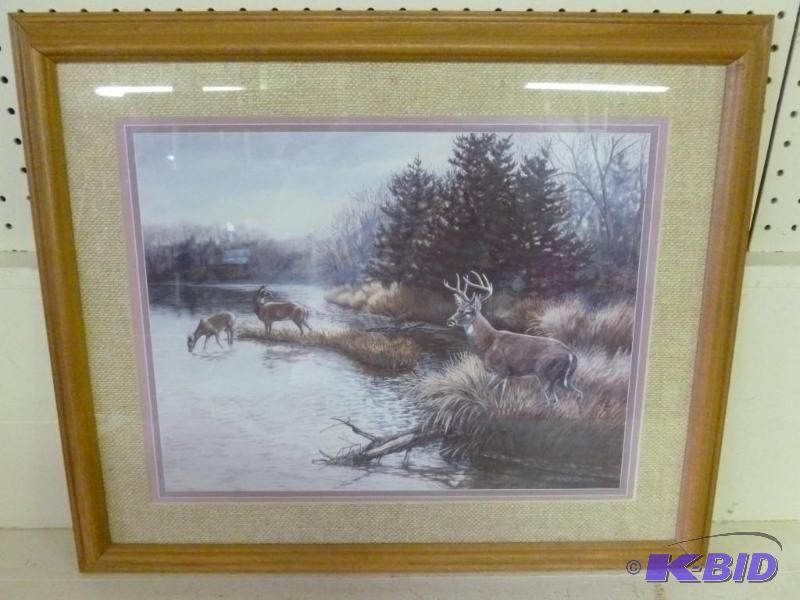 lot 18 image: Julie Crocker - Whitetail Buck solid wood fra...