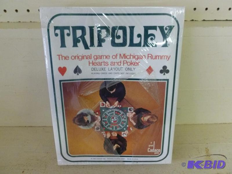 lot 180 image: Vintage 1969 Cadaco Tripoley game, new in the...
