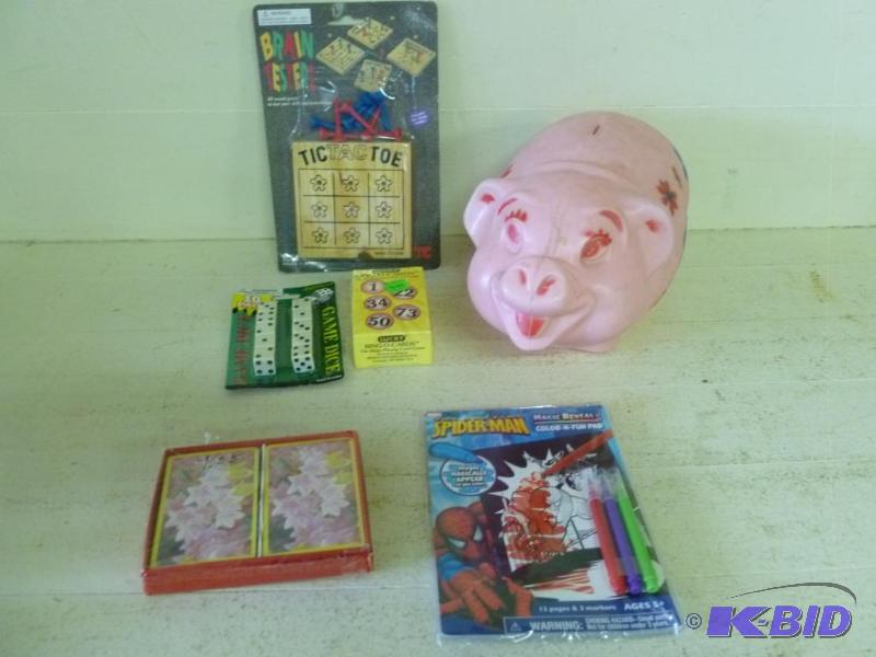 lot 192 image: Lot of new items that includes playing cards,...