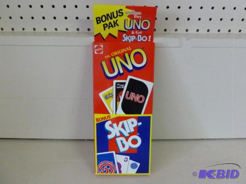 lot 211 image: Uno and Skip-Bo card game, new in the pack....