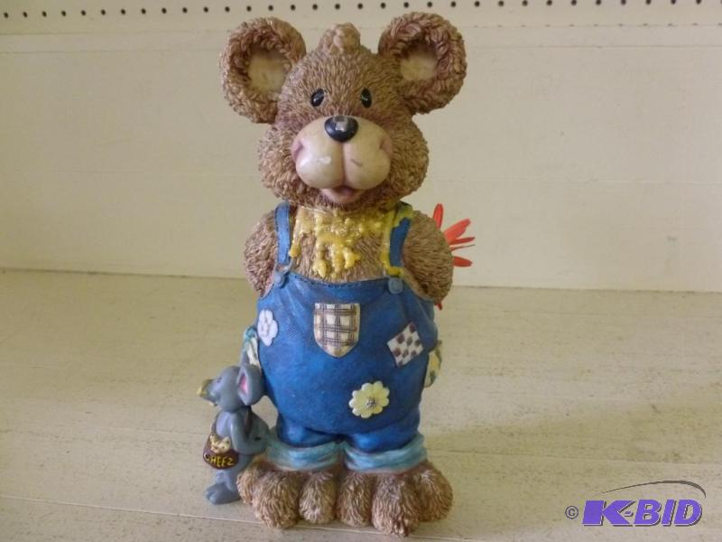 lot 230 image: Large decorative molded resin bear that measu...