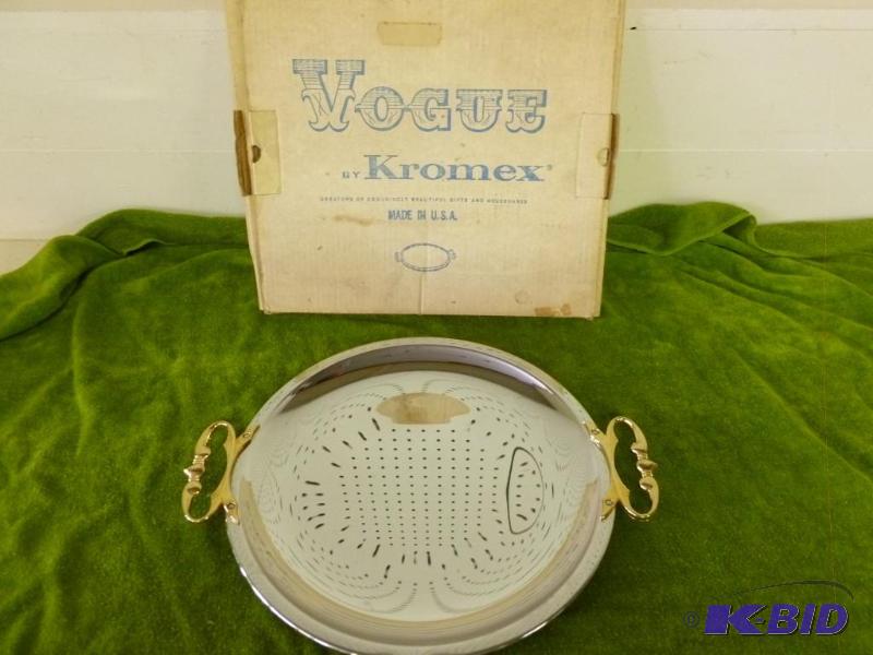 lot 251 image: Vintage Kromex Vogue double cast brass handle...